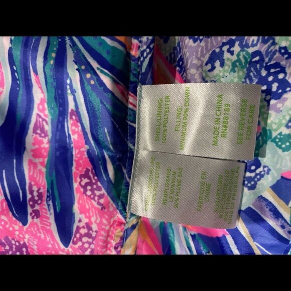 Lilly Pulitzer Elana Puffer Vest Seasalt Blue Pineapple XXS - Picture 8 of 11
